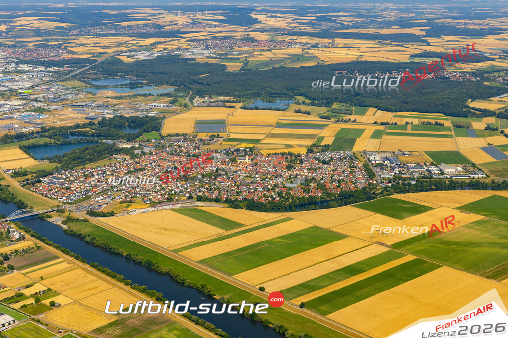 Das Luftbild zeigt :  Grafenrheinfeld - Die Luftaufnahme wurde 2023 vom UL-Flugzeug aus erstellt ( keine Drohne ) - Hochauflösende Luftaufnahme - Für grossformatige Ausdrucke geeignet. Die Geschenkidee !Mit Lizenz und Bildrechte bestellbar