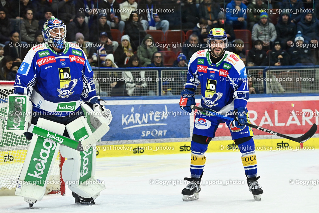 EC IDM WÄRMEPUMPEN VSV vs. HCB Südtirol Alperia | #35 Joe Cannata EC VSV, #71 Steven Strong EC VSV, EC IDM WÄRMEPUMPEN VSV vs. HCB Südtirol Alperia, EC IDM WÄRMEPUMPEN VSV vs. HCB Südtirol Alperia am 28.12.2025 in Villach (Stadthalle Villach), Austria, (Photo by Bernd Stefan)