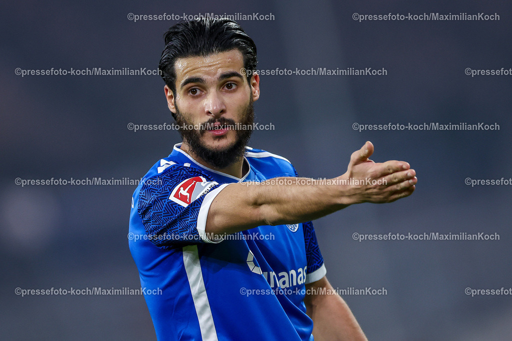 Due20122401073 | 20.12.2024, Fußball, Fortuna Düsseldorf - 1. FC Magdeburg, 2. Bundesliga, Merkur Spiel-Arena, Saison 2024 2025: Mohammed El Hankouri (1.FC Magdeburg #11) gestikulierendDFB regulations prohibit any use of photographs as image sequences and or quasi-video.