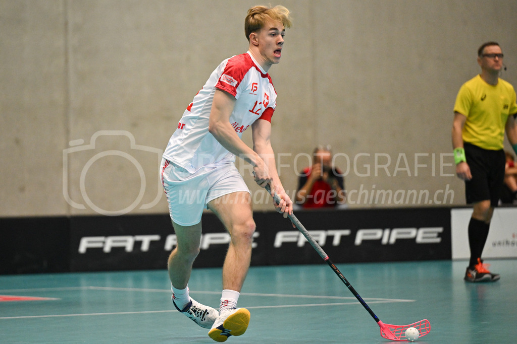 Switzerland B U19 vs Switzerland U19 - 4. February 2024 | Switzerland B U19 vs Switzerland U19
U19 Men International Matches in Switzerland
GoEasy Arena, Siggenthal Station
Switzerland defender #12 Janis Ribler.
Credit: Markus Aeschimann | <a href="https://www.markus-aeschimann.ch">Sportfotografie Markus Aeschimann</a> | <a href="https://www.instagram.com/sportfotografie.aeschimann">@sportfotografie.aeschimann</a> - Realisiert mit Pictrs.com
