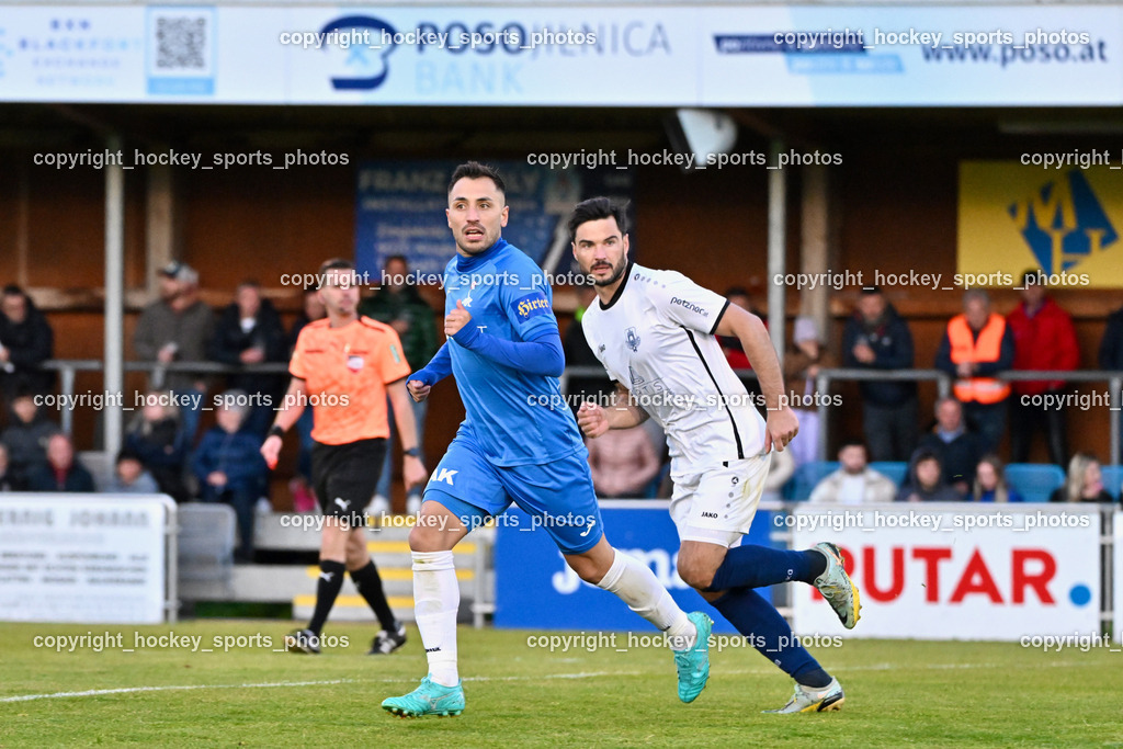 SAK vs. ATUS Velden 19.4.2024 | #10 Yosifov Svetlozar Angelov SAK, #5 Roland Putsche ATUS Velden, SAK vs. ATUS Velden 19.4.2024, SAK vs. ATUS Velden am 19.04.2024 in Klagenfurt (Sportpark Welzenegg), Austria, (Photo by Bernd Stefan)