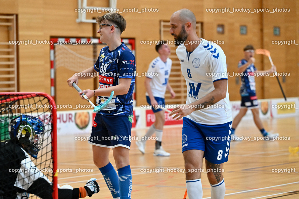VSV Unihockey vs. Dunai Krokodilok 9.9.2023 | #59 Nino Forelli, #8 Balázs Schauer