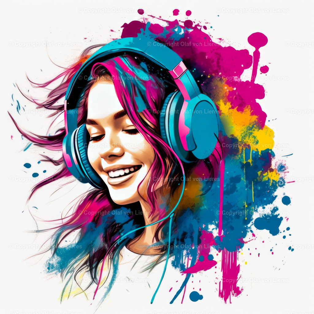 Kopfhoerer frau 2 | Fotostudio von Lieres Wedemark - hier können Sie von uns erstellte Wandbilder direkt bestellen. Das Angebot wird laufend erweitert.