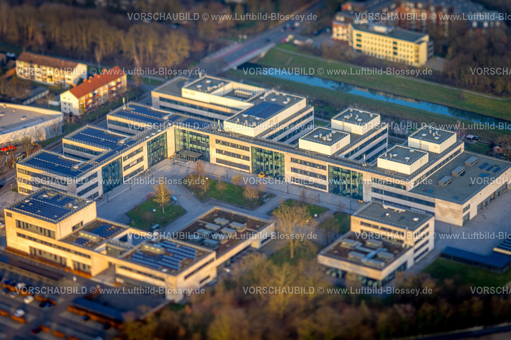 Hamm241201457 | ACHTUNG Fotos mit durch Tilttechnik objektivseits erzeugter partieller Unschärfe, Luftbild, Hochschule Hamm-Lippstadt HSHL, Mitte, Hamm, Ruhrgebiet, Nordrhein-Westfalen, Deutschland