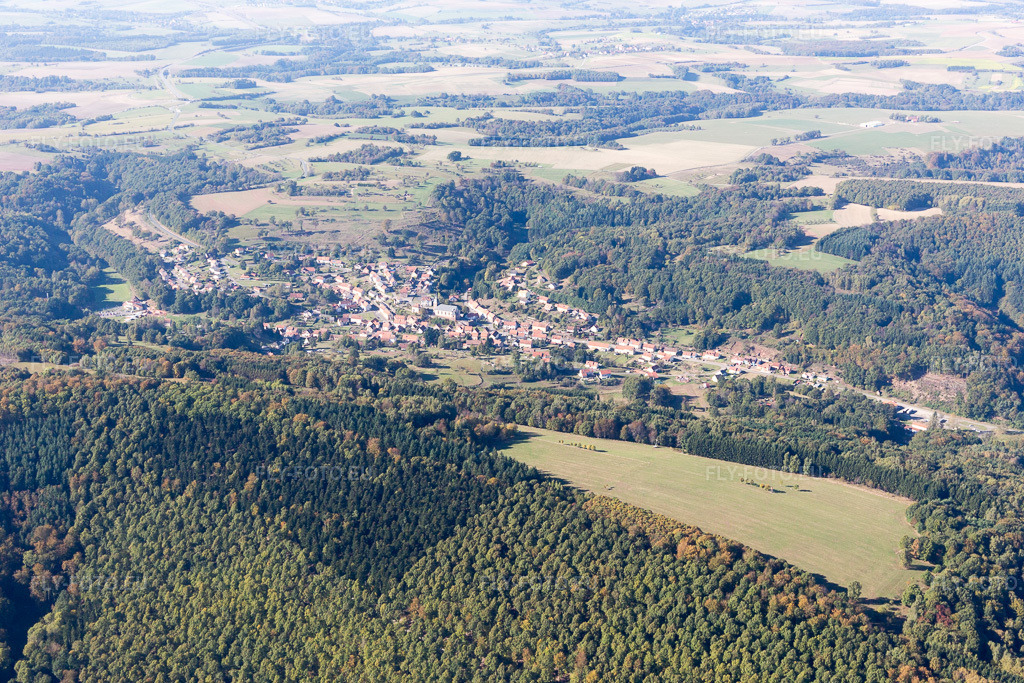 Vue aérienne: Vue de la ville à Bitche dans le département Moselle, France. Photo: IMG_095179.jpg prise le 16/10/2016 par Werner Riehm/FLY-FOTO.eu – Résolution de l'original: 5472 x 3648 px