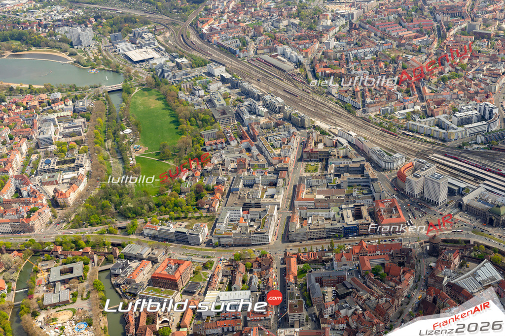 Das Luftbild zeigt Marienvorstadt Nürnberg - Die Luftaufnahme wurde 2023 vom UL-Flugzeug aus erstellt ( keine Drohne ) - Hochauflösende Luftaufnahme - Für grossformatige Ausdrucke geeignet. Die Geschenkidee !Mit Lizenz und Bildrechte bestellbar