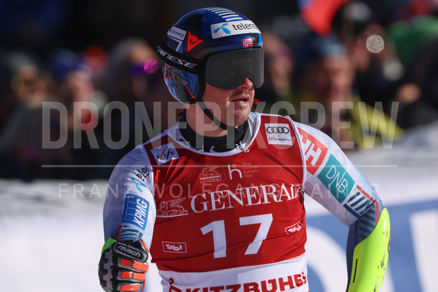 Audi FIS Ski World Cup: Men’s Slalom – Hahnenkamm Race, Kitzbuehel | Kitzbuehel, Austria, 25.Jan.26 - Alpine Skiing - FIS World Cup, Hahnenkamm Race, Slalom, men. The image shows SEJERSTED Adrian Smiseth (NOR, Atomic).