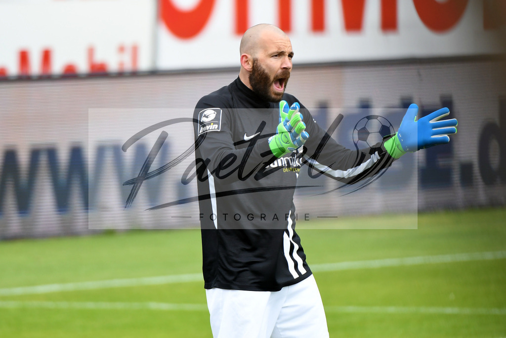 SVMFCH20200606_0036 | Fussball, Herren: Markus Kolke (FC Hansa Rostock) gestikuliert bei dem Spiel der 3. Liga zwischen SV Meppen und FC Hansa Rostock in der Haensch-Arena am 06.06.2020 in Meppen, Deutschland.DFB / DFL REGULATIONS PROHIBIT ANY USE OF PHOTOGRAPHS AS IMAGE SEQUENCES AND/OR QUASI-VIDEO. - Realisiert mit Pictrs.com