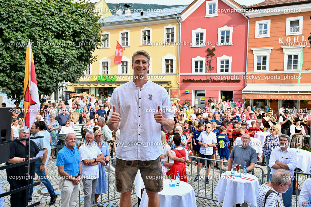 Empfang Heiko Gigler in Gmünd | Empfang Heiko Gigler in Gmünd, Empfang Heiko Gigler in Gmünd am 14.08.2024 in Gmünd (Hauptplatz Gmünd), Austria, (Photo by Bernd Stefan)