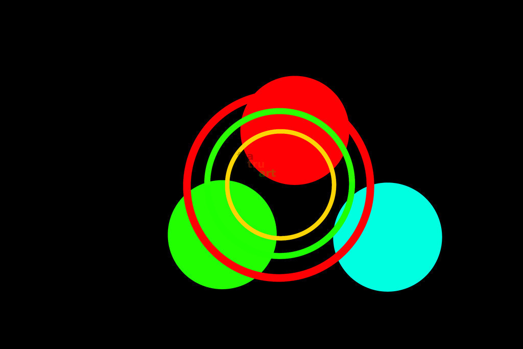 Kollision der Kreise | Grafik - Realisiert mit Pictrs.com