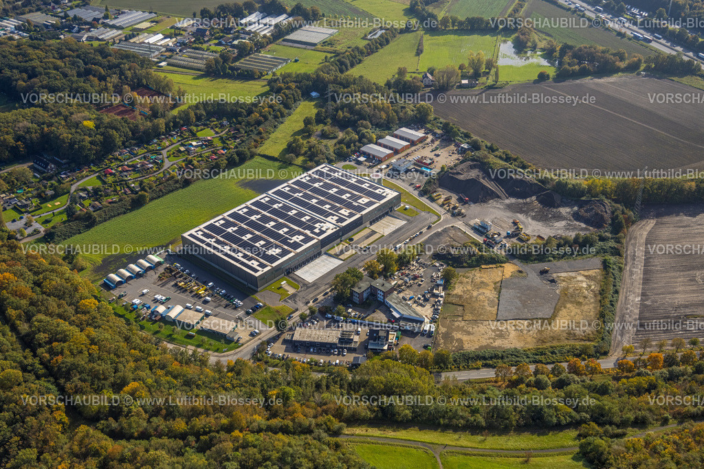 Luenen241012574 | Luftbild, Logistik-Hallen Neubau mit Solardach im Gewerbegebiet Alte Herrenthey, Brambauer, Lünen, Ruhrgebiet, Nordrhein-Westfalen, Deutschland