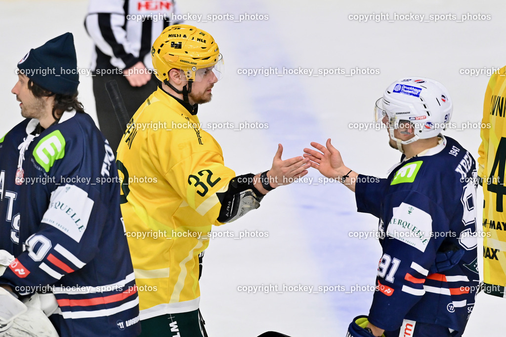 ATSE Graz vs. EHC Lustenau | #32 Stefan Daniel EHC Lustenau, #91 Krenz Cory ATSE Graz, ATSE Graz vs. EHC Lustenau, ATSE Graz vs. EHC Lustenau am 14.02.2026 in Graz (Merkur Eishalle ), Austria, (Photo by Bernd Stefan)