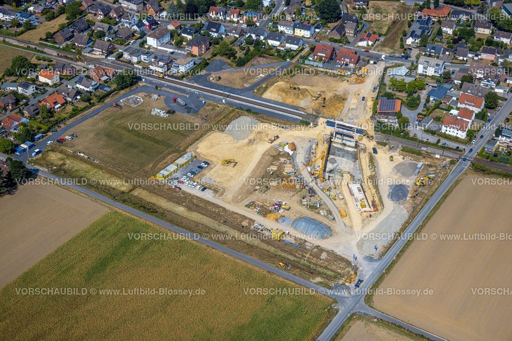 Hamm220810000Rhynern | Luftbild, geplanter Haltepunkt in Westtünnen, Baustelle am Südfeldweg und Von-Thünen-Straße für den künftigen Bahnhaltepunkt, Rhynern, Hamm, Ruhrgebiet, Nordrhein-Westfalen, Deutschland