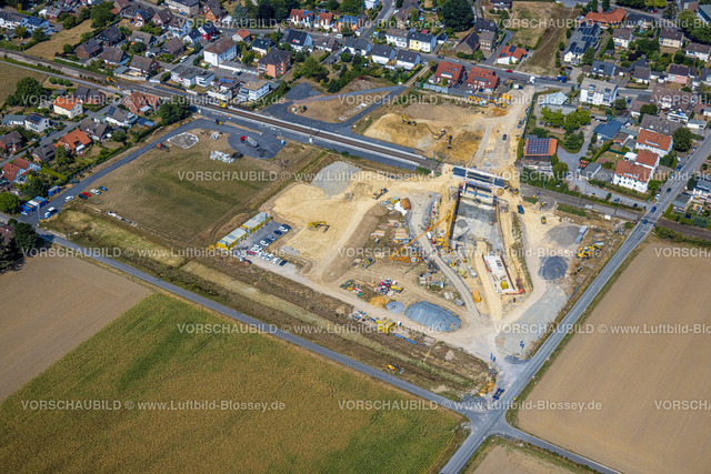 Hamm220810000Rhynern | Luftbild, geplanter Haltepunkt in Westtünnen, Baustelle am Südfeldweg und Von-Thünen-Straße für den künftigen Bahnhaltepunkt, Rhynern, Hamm, Ruhrgebiet, Nordrhein-Westfalen, Deutschland