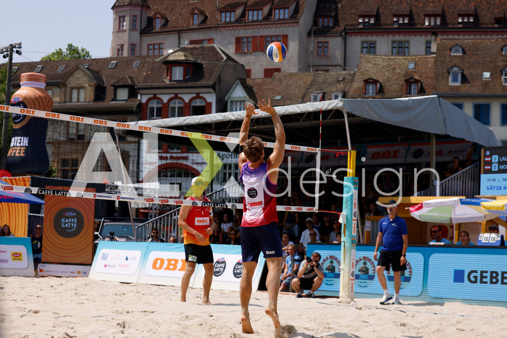 Obi BeachTour 2026 - Basel | BASEL, SWITZERLAND - JULY 19: FLORIAN BREER (SUI) during the Obi BeachTour 2026 match between LEITNER / KINDL (AUT) and BREER / KÄLIN (SUI) at Barfüsserplatz on July 19, 2026 in Basel, Switzerland. - Realisiert mit Pictrs.com