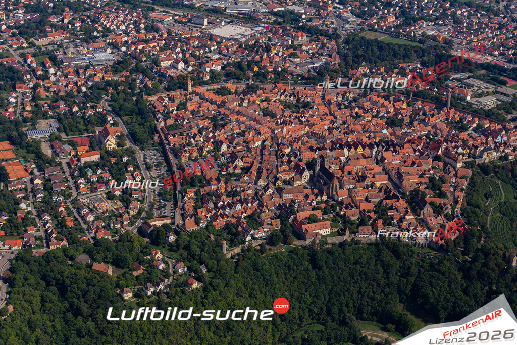 aktuelles Luftbild von  Rothenburg-tauber - Luftaufnahme wurde 2019 von https://frankenair.de mittels Flugzeug (keine Drohne) erstellt.