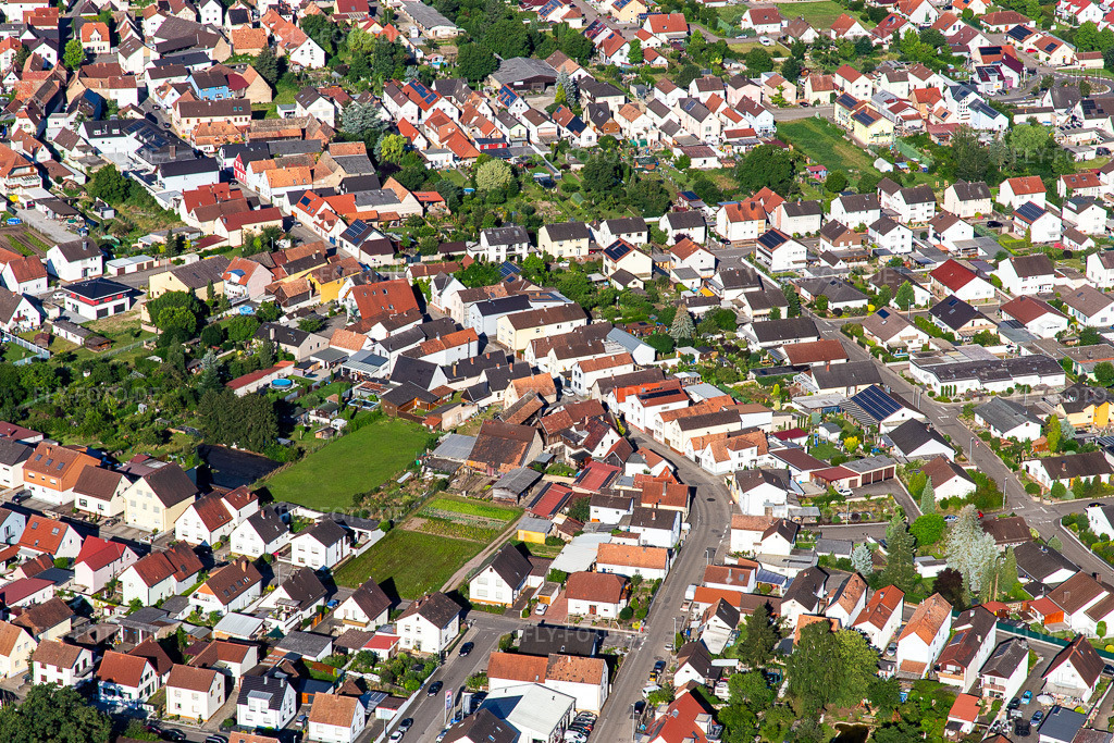 Luftbild: Wörthstr in Hördt im Bundesland Rheinland-Pfalz in Deutschland. Foto: IMG_142519.jpg vom 09.07.2024 durch Werner Riehm/FLY-FOTO.de