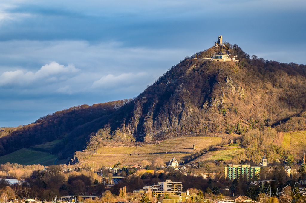 Drachenfels von Rheinbreitbach aus gesehen | Vom Gipfel der "Koppel" aus