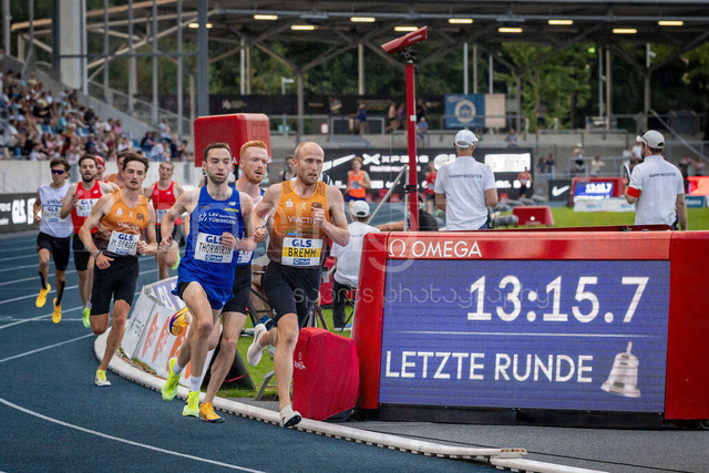 Deutsche Leichtathletik-Meisterschaften; Bochum-Wattenscheid, 25.07.2026 | 5000m Männer Finale mit Maximilian Thorwirth (LAV Stadtwerke Tübingen), Florian Bremm (Franconia  Athletics) und Frederik Ruppert (LAV&nbsp;Stadtwerke&nbsp;Tübingen); Deutsche Leichtathletik-Meisterschaften am 25.07.2026 im Lorheide-Stadion, Bochum-Wattenscheid (Nordrhein-Westfalen).