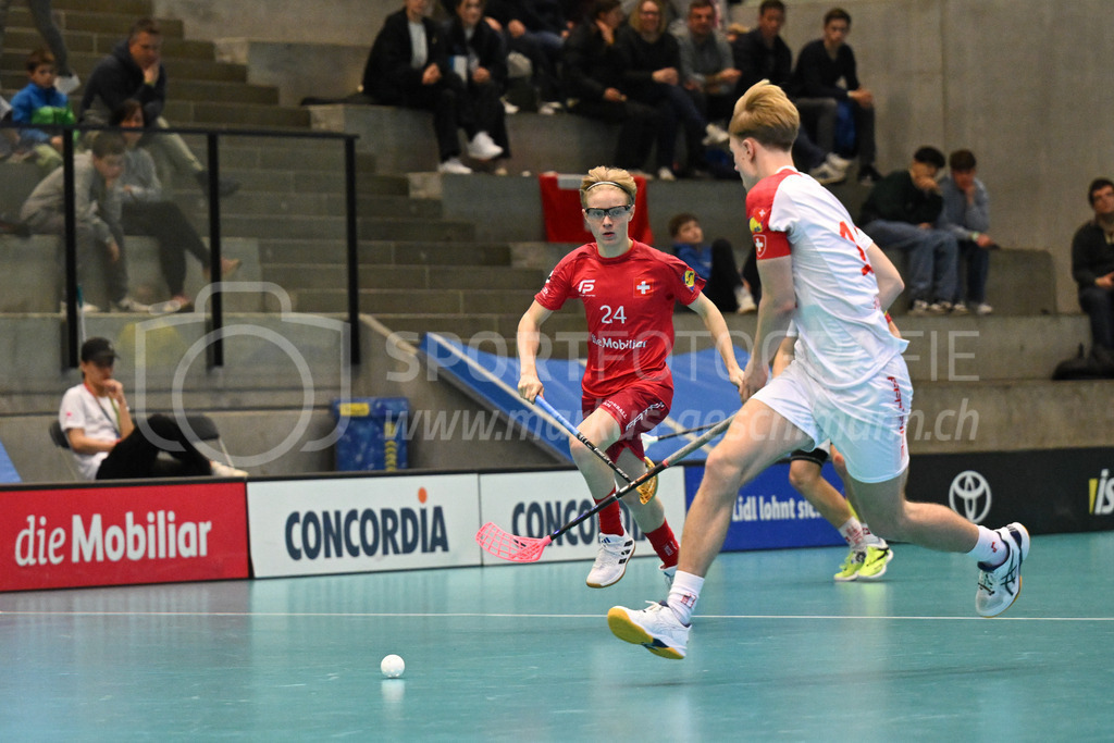 Switzerland B U19 vs Switzerland U19 - 4. February 2024 | Switzerland B U19 vs Switzerland U19
U19 Men International Matches in Switzerland
GoEasy Arena, Siggenthal Station
Switzerland forward #24 Julian Egli.
Credit: Markus Aeschimann | <a href="https://www.markus-aeschimann.ch">Sportfotografie Markus Aeschimann</a> | <a href="https://www.instagram.com/sportfotografie.aeschimann">@sportfotografie.aeschimann</a> - Realisiert mit Pictrs.com