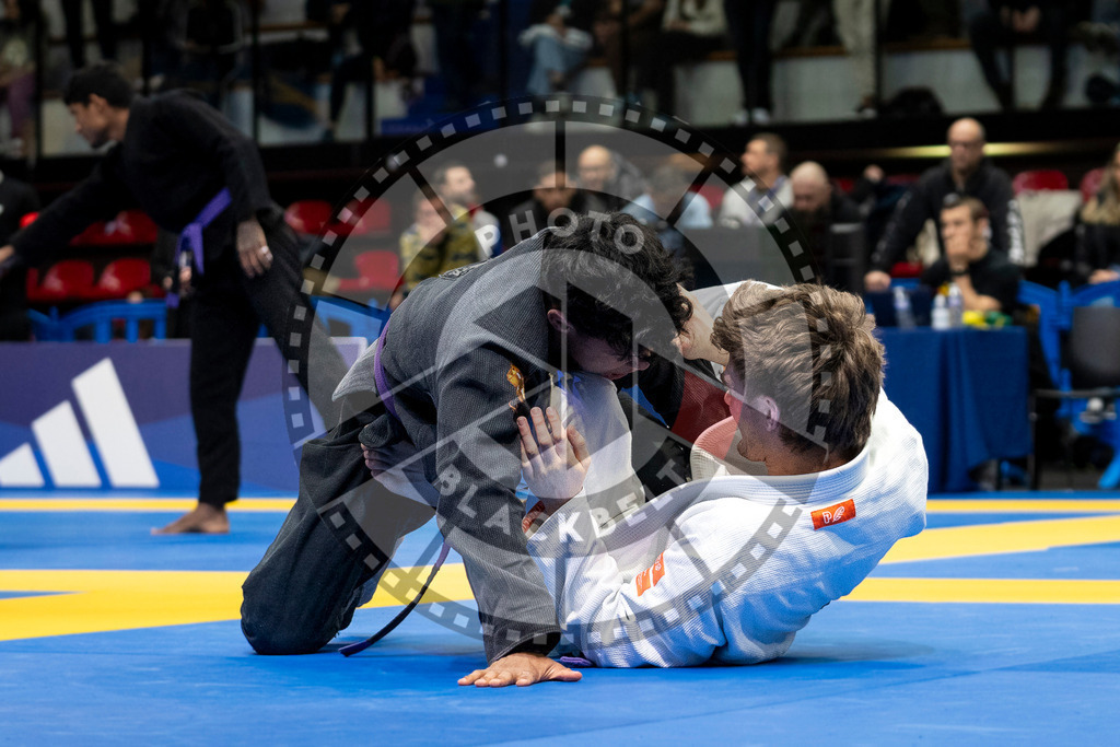 20240123PBB00323 | Fighters compete during the second day of the IBJJF European Championship in Paris, France, on January 23, 2024.