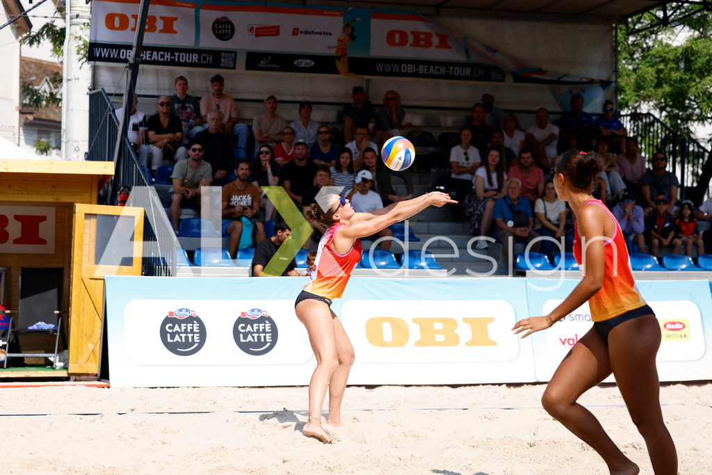 Obi BeachTour 2026 - Basel | BASEL, SWITZERLAND - JULY 19: FANNY DEECKE (SUI) during the Obi BeachTour 2026 match between CSONTOS / DEECKE (SUI) and FLÜCKIGER / DEMIERRE (SUI) at Barfüsserplatz on July 19, 2026 in Basel, Switzerland. - Realisiert mit Pictrs.com