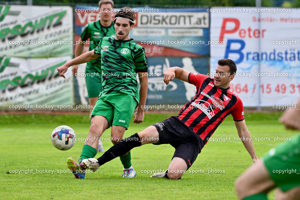 ATUS Nötsch vs. SC Landskron | #20 Luca Schuppe SC Landskron, #10 Andreas Orter ATUS Nötsch, ATUS Nötsch vs. SC Landskron, ATUS Nötsch vs. SC Landskron am 26.07.2025 in Nötsch (Dobratsch Arena), Austria, (Photo by Bernd Stefan)