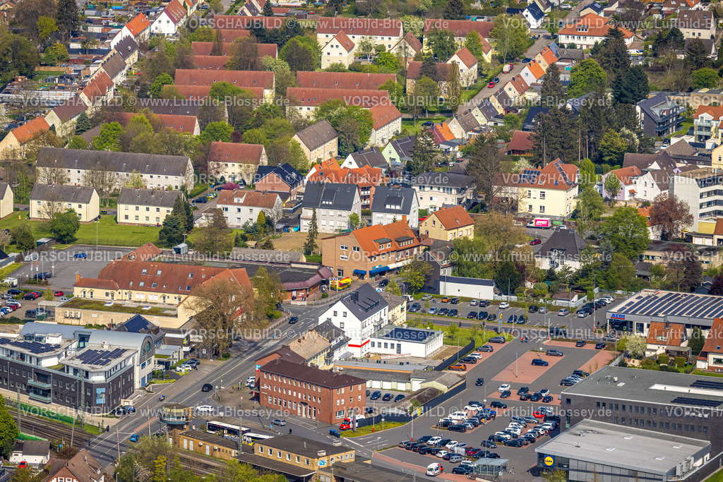 Boenen230404759 | Luftbild, Rathaus, Einkaufszentrum Bahnhofstraße und Poststraße, Altenbögge, Bönen, Ruhrgebiet, Nordrhein-Westfalen, Deutschland