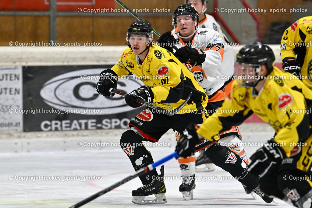 EC Spittal Hornets vs. USC Piraten Velden 7.2.2024 | #90 Ogertschnig Joshua, #77 Ortner Stefan