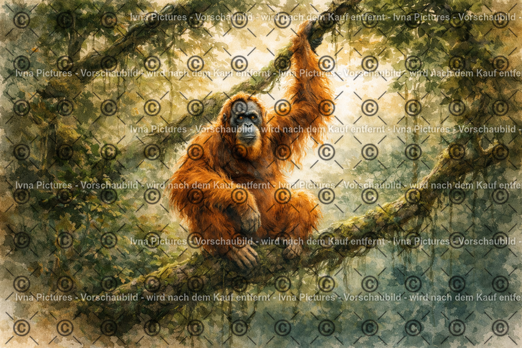 Orang-Utan im tropischen Regenwald | Ivna Pictures - Realisiert mit Pictrs.com