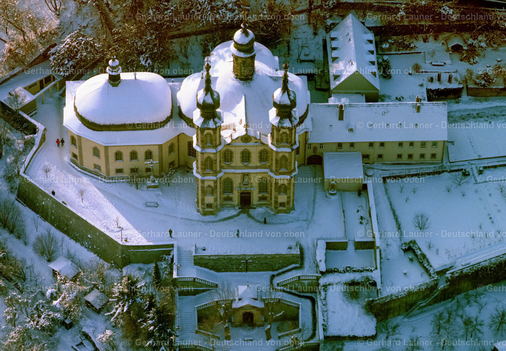 3651217 | Wallfahrtskirche Käppele, monumentale Kirche aus dem 18.Jahrhundert, Würzburg im Winter