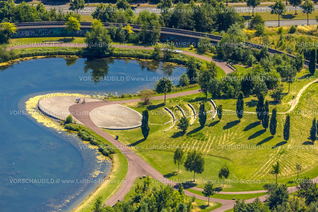Essen230702892 | Luftbild, Krupp-Park, Kruppsee und Freilichtbühne, Westviertel, Essen, Ruhrgebiet, Nordrhein-Westfalen, Deutschland