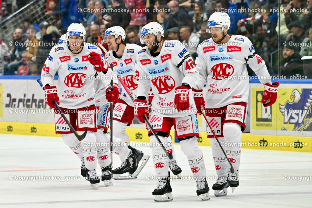 EC IDM Wärmepumpen VSV vs. EC KAC 17.3.2023 | Jubel EC KAC Mannschaft, #41 Jensen Aabo Jesper, #42 Ticar Rok