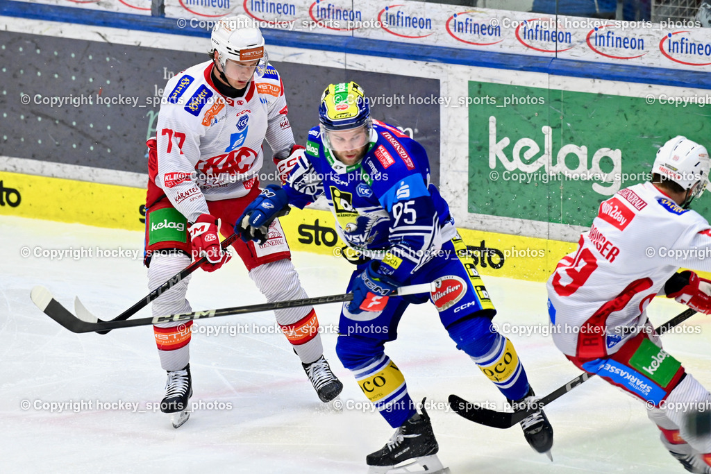 EC IDM WÄRMEPUMPEN VSV vs. EC KAC | #95 Katic Mark EC VSV, #77 From Mathias EC KAC, EC IDM WÄRMEPUMPEN VSV vs. EC KAC, EC IDM WÄRMEPUMPEN VSV vs. EC KAC am 02.02.2025 in Villach (Stadthalle Villach), Austria, (Photo by Bernd Stefan)