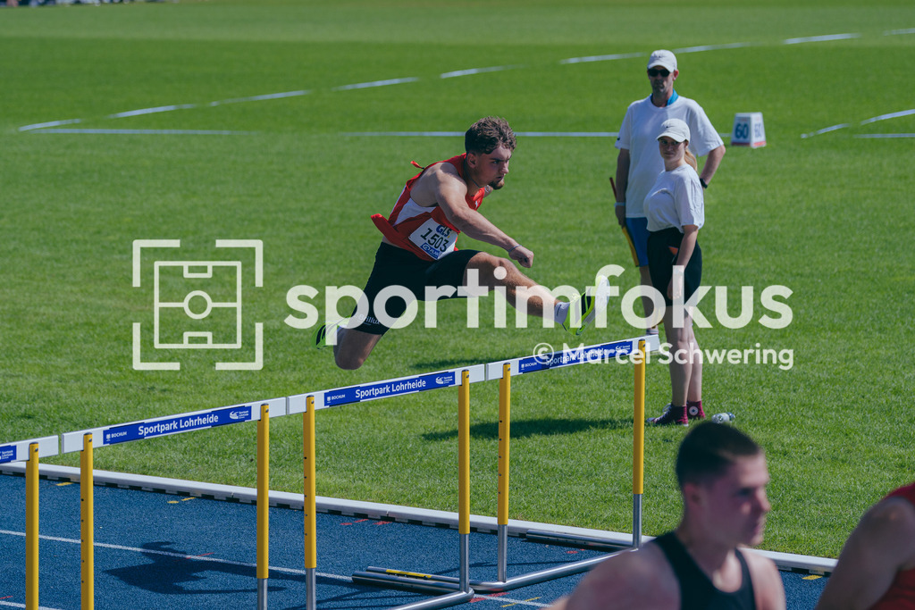 Deutsche Meisterschaften U20 / U16 2026 | Enno Kreimer, LG Brillux Münster, 1503, 110 Meter Hürden, Deutsche Meisterschaften der U20 &amp; U16 2026, Lohrheidestadion Bochum-Wattenscheid, 12.07.2026. Foto: Marcel Schwering / sportimfokus - Realisiert mit Pictrs.com