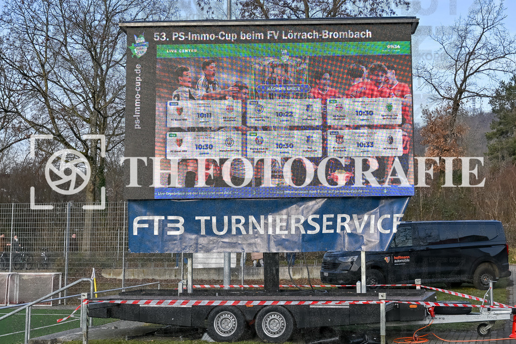 GER, FVLB - FC Bayern München, Fussball, PS-Immo-Cup 2026,U14 Feldturnier, 17.01.2026 | Videowand