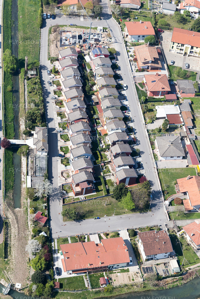 Vue aérienne: Vue de la ville à Fossalta di Portogruaro dans le département Vénétie, Italie. Photo: IMG_098149.jpg prise le 03/04/2017 par Werner Riehm/FLY-FOTO.euRésolution de l'original: 3648 x 5472 px