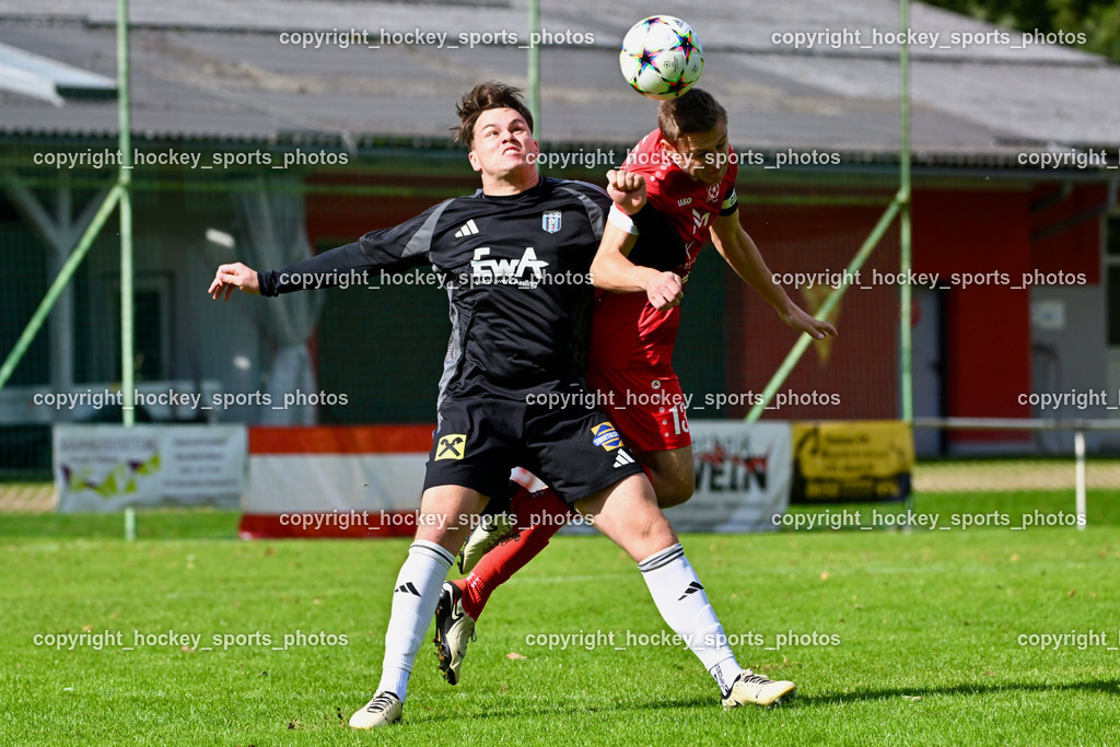 SV Rothentuhurn vs. URC Thal Assling | #11 Pascal Kofler URC Thal Assling, #13 Thomas Klingbacher SV Rothenthurn, SV Rothentuhurn vs. URC Thal Assling, SV Rothentuhurn vs. URC Thal Assling am 15.09.2024 in Rothenthurn (Sportplatz Rothenthurn), Austria, (Photo by Bernd Stefan)