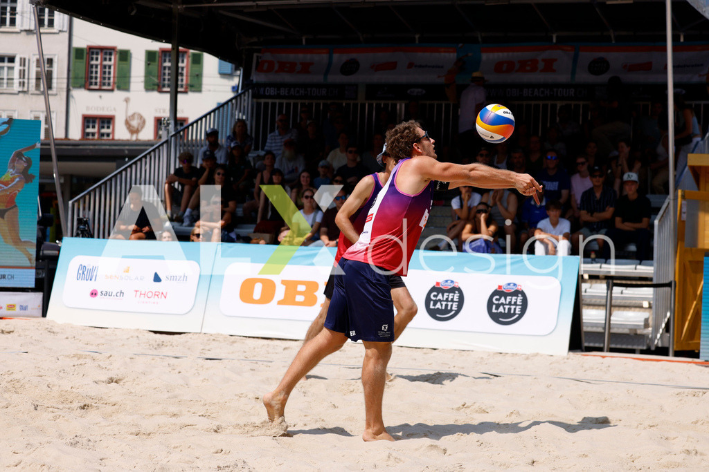 Obi BeachTour 2026 - Basel | BASEL, SWITZERLAND - JULY 19: YVES HAUSSENER (SUI) during the Obi BeachTour 2026 match between DILLIER / FLÜCKIGER (SUI) and HAGENBUCH / HAUSSENER (SUI) at Barfüsserplatz on July 19, 2026 in Basel, Switzerland. - Realisiert mit Pictrs.com