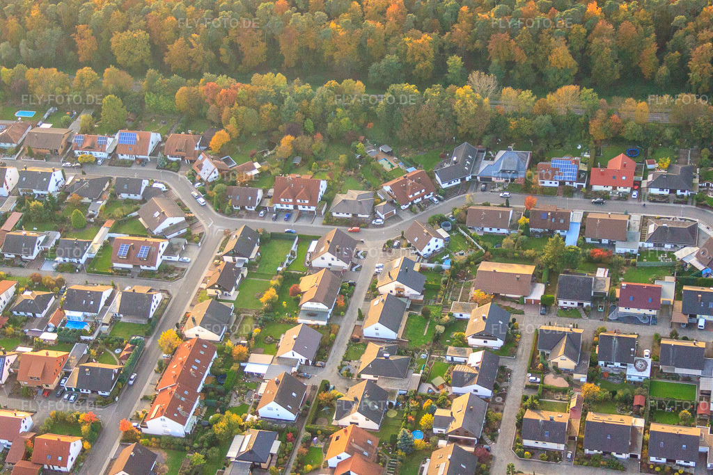 Luftbild: Südring x Pfarrer-Löser-Straße in Rülzheim im Bundesland Rheinland-Pfalz in Deutschland. Foto: IMG_60333.jpg vom 22.10.2013 durch Werner Riehm/FLY-FOTO.de
