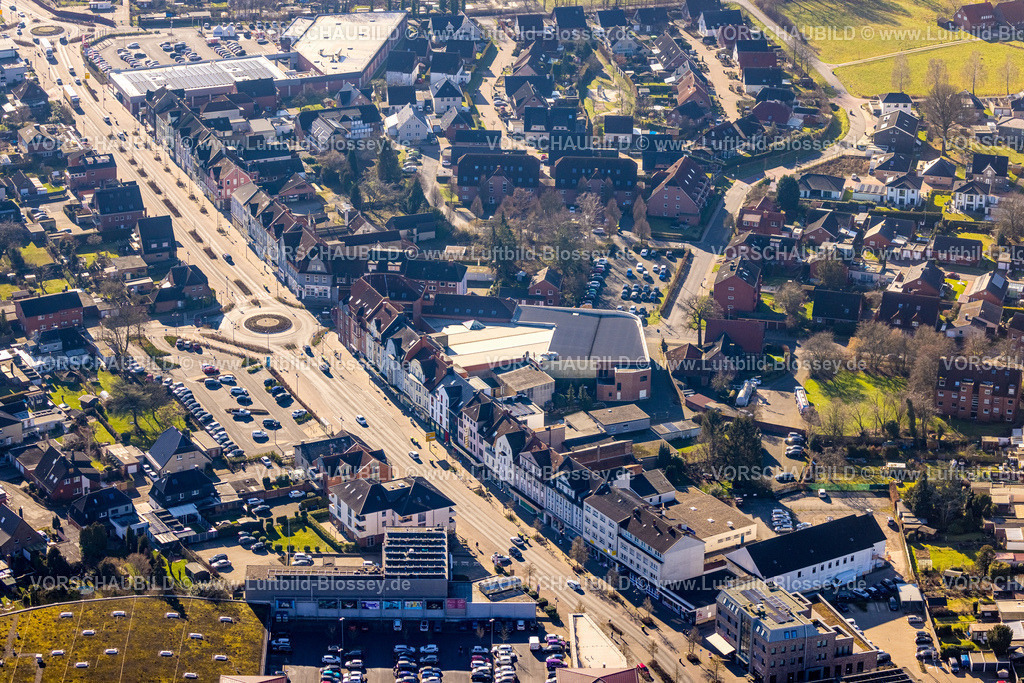 Selm230205612 | Luftbild, Kreisverkehr Bundesstraße B236, Beifanger Weg und Landsbergstraße, Beifang, Selm, Münsterland, Nordrhein-Westfalen, Deutschland