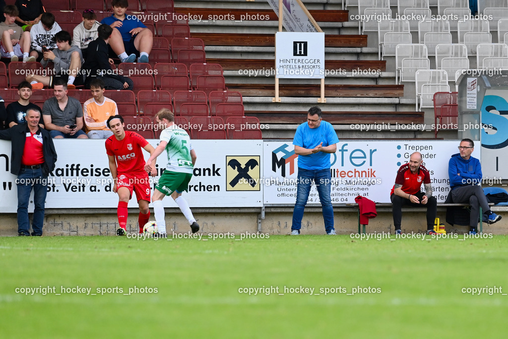 SV Feldkirchen vs. ATSV Wolfsberg 26.5.2023 | #9 Alexander Kainz, #5 David Tamegger, Headcoach ATSV Wolfsberg Mario Romac, Assistentcoach ATSV Wolfsberg Bernhard Huber, Tormanntrainer ATSV Wolfsberg Helmut Zellnig