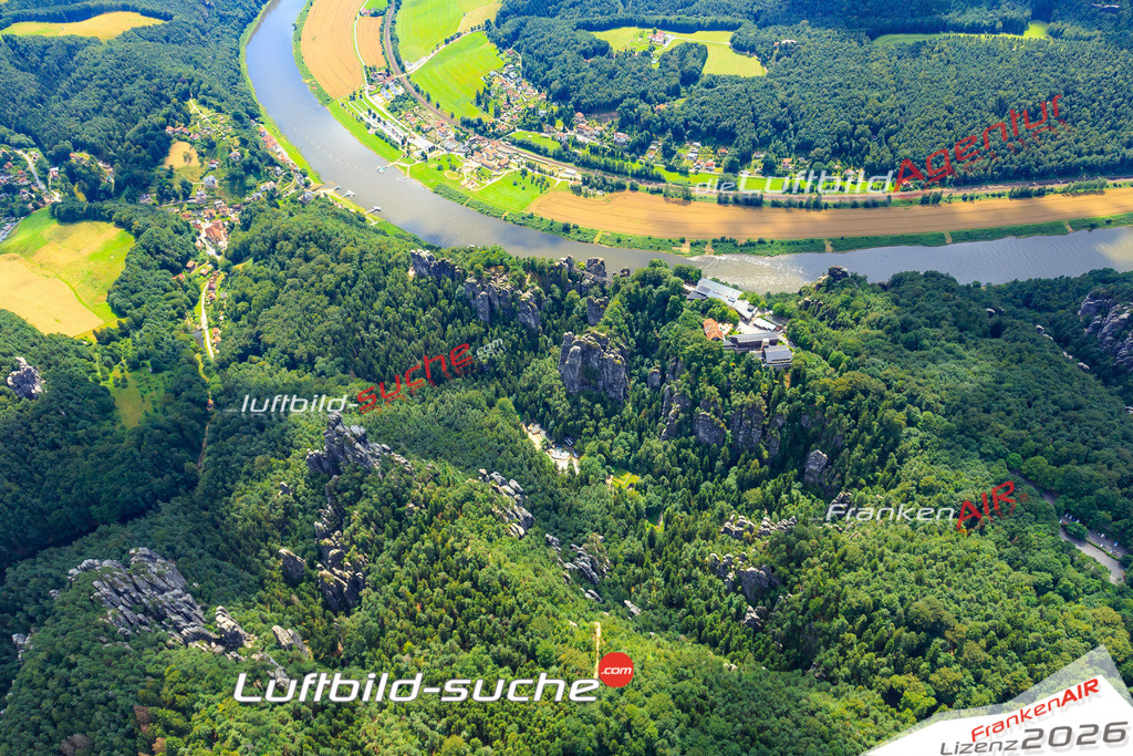 Die Luftaufnahme Bastei - Rathen wurde vom UL-Flugzeug (keine Drohne) aus fotografiert.Hohe Druck- Auflösung-die Geschenkidee!