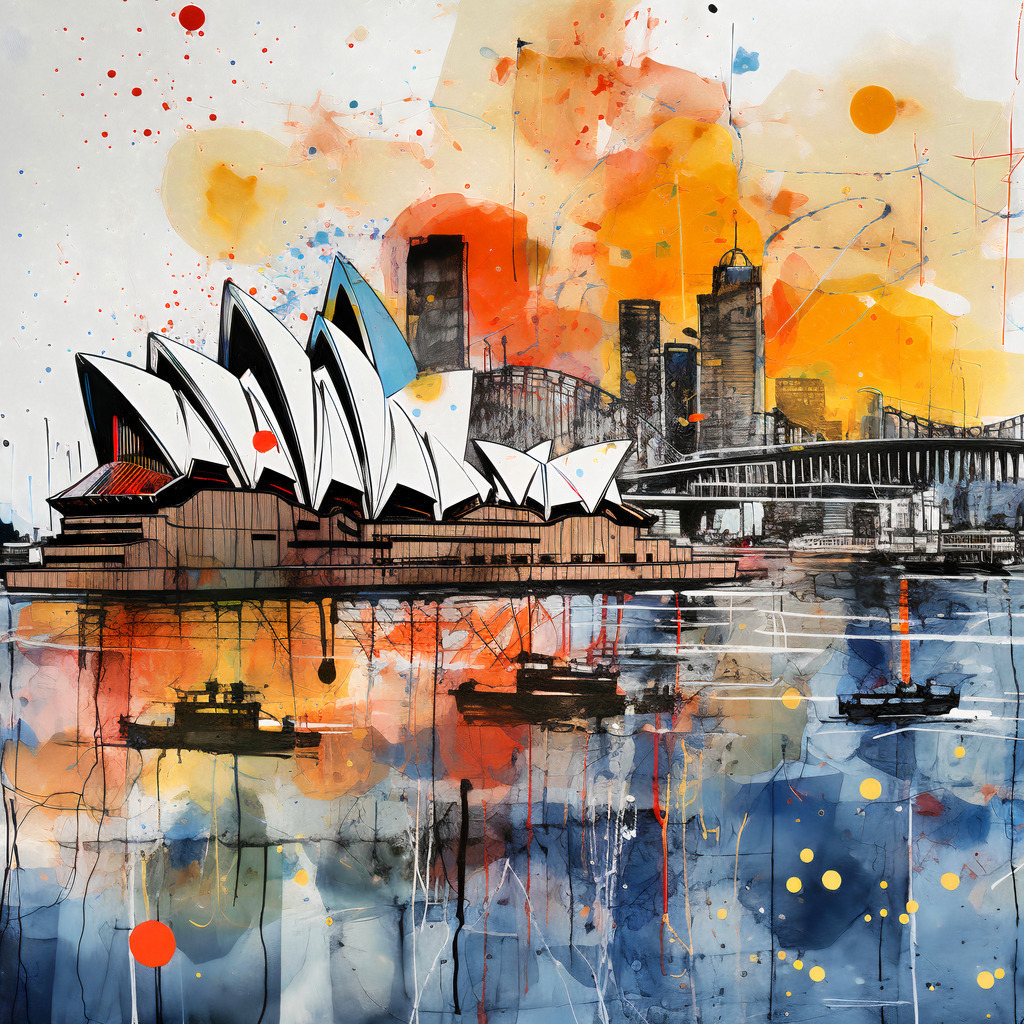 2307047 - Sydney | Modernes abstraktes Sydney-Wandbild.