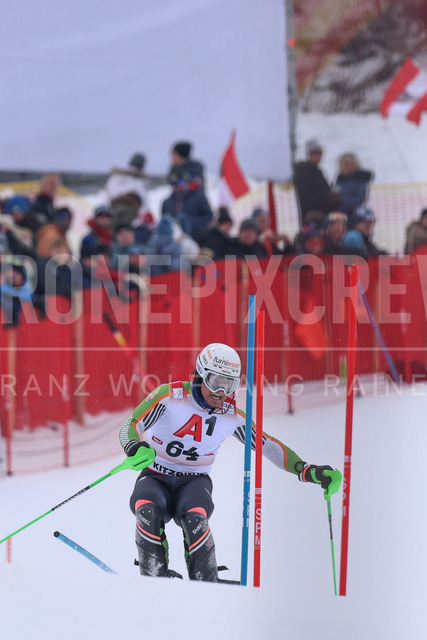 Audi FIS Ski World Cup: Men’s Slalom – Hahnenkamm Race, Kitzbuehel | Kitzbuehel, Austria, 25.Jan.26 - Alpine Skiing - FIS World Cup, Hahnenkamm Race, Slalom, men. The image shows LEITGEB Richard (HUN, Salomon).
