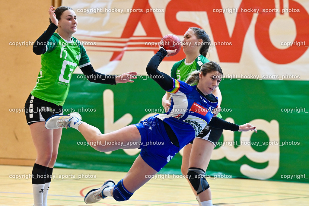 SC Ferlach Damen vs. HIB Graz 18.2.2023 | #17 STRASSER, Carina, #55 Pavkovic Andrea, #13 SPALT Lisa