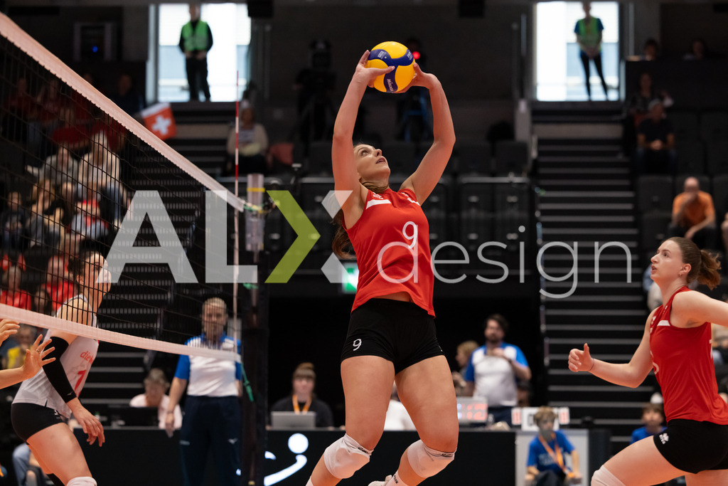 Georgia v Switzerland - CEV European League Women | KRIENS, SWITZERLAND - JUNE 12: KETEVAN BLUASHVILI of Georgia during the CEV European League match between Georgia and Switzerland at Pilatus Arena on June 12, 2026 in Kriens, Switzerland. - Realisiert mit Pictrs.com
