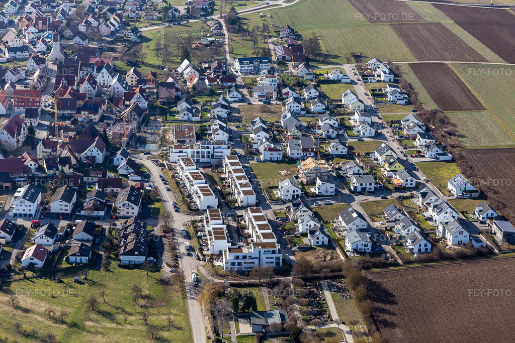 Luftbild: Neubaugebiet Auf dem Bühl im Ortsteil Affstätt in Herrenberg im Bundesland Baden-Württemberg in Deutschland. Foto: IMG_125182.jpg vom 20.02.2021 durch Werner Riehm/FLY-FOTO.de