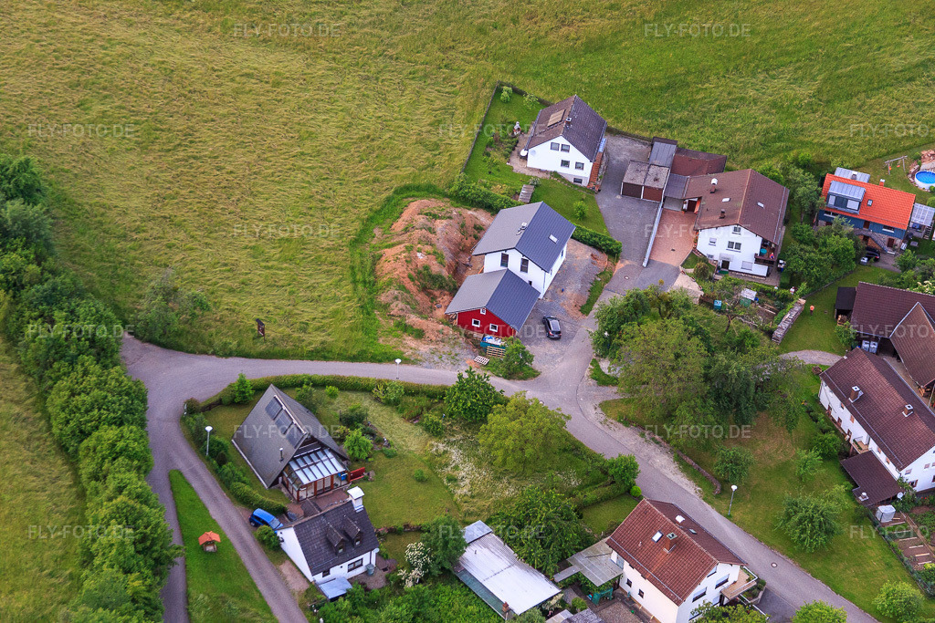 Luftbild: Brombacher Straße im Ortsteil Brombach in Eberbach im Bundesland Baden-Württemberg in Deutschland. Foto: IMG_089455.jpg vom 10.06.2016 durch Werner Riehm/FLY-FOTO.de