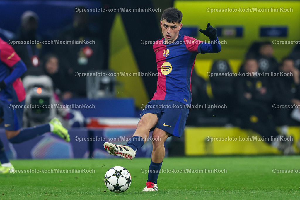 UCL11122402128 | 11.12.2024, UEFA Champions League, Borussia Dortmund - FC Barcelona, 8. Spieltag, Signal Iduna Park, Saison 2024 2025: Pedri (Barca #8)